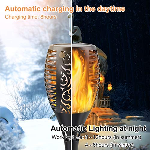 8 Pack Solar Torch Lights with Flickering Flame I794