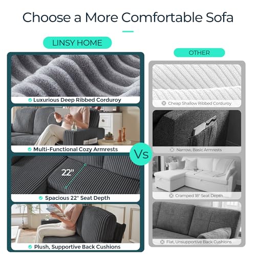 Grey Corduroy Sectional Sleeper Sofa with Pull Out Bed and Storage Chaise S505934