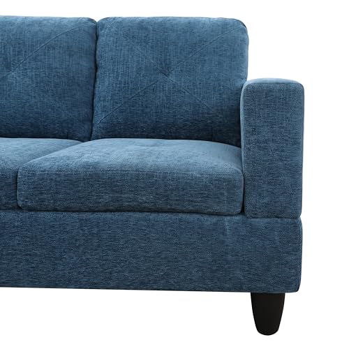 Red 3-Piece 4 Seat L Shaped Fabric Couch with Storage Ottoman P981538