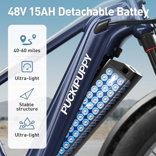 26" Fat Tire Electric Mountain Bike with 48V 15AH Removable Battery Aluminum Frame D592890
