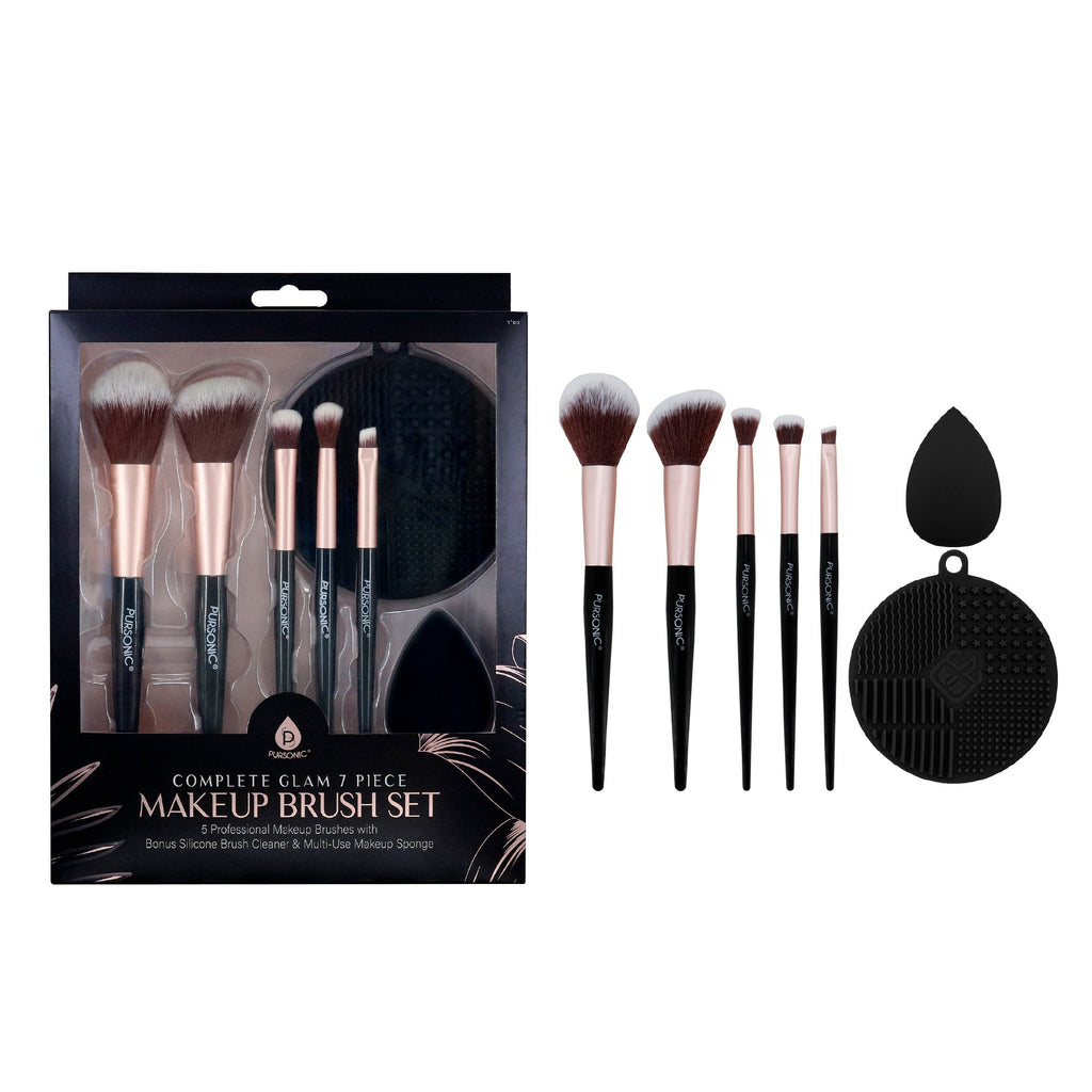 Complete Beauty Tool Kit – 7 Brushes, Blending Sponge & Precision Eyelash Trimmer