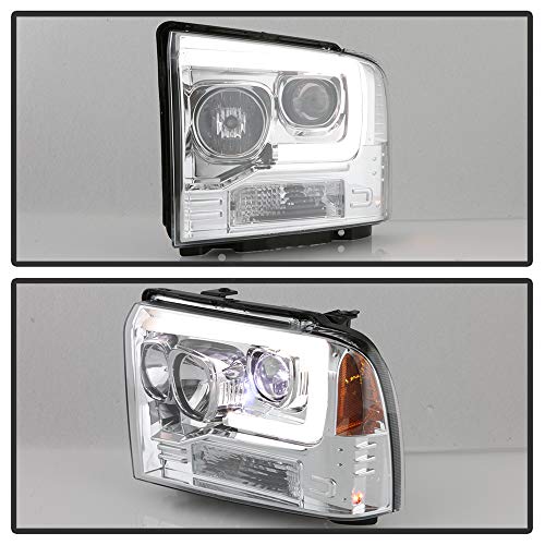 Chrome LED Projector Headlights Headlamps Pair M3644