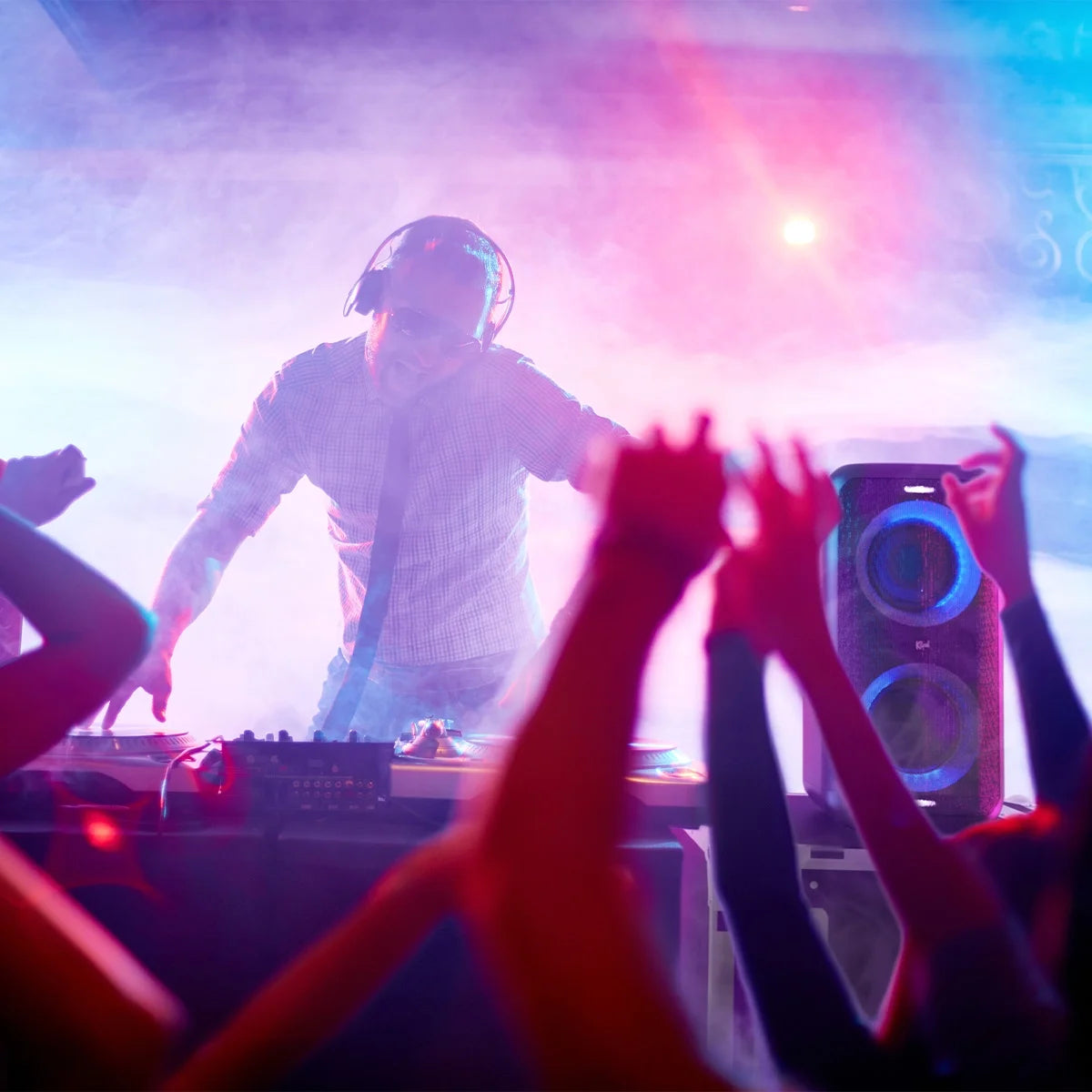 Bluetooth Wireless Party Speaker with Wired Microphone, RGB Lighting, Guitar Input, IPX4 Splash Resistance R821774