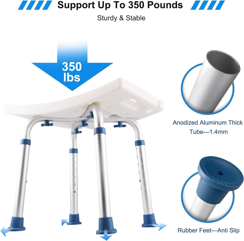 Shower Stool with Shower Head Holder, 350LBS Capacity Y419588
