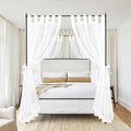 8 Panels White Sheer Canopy Curtains (42"x74") Z4851