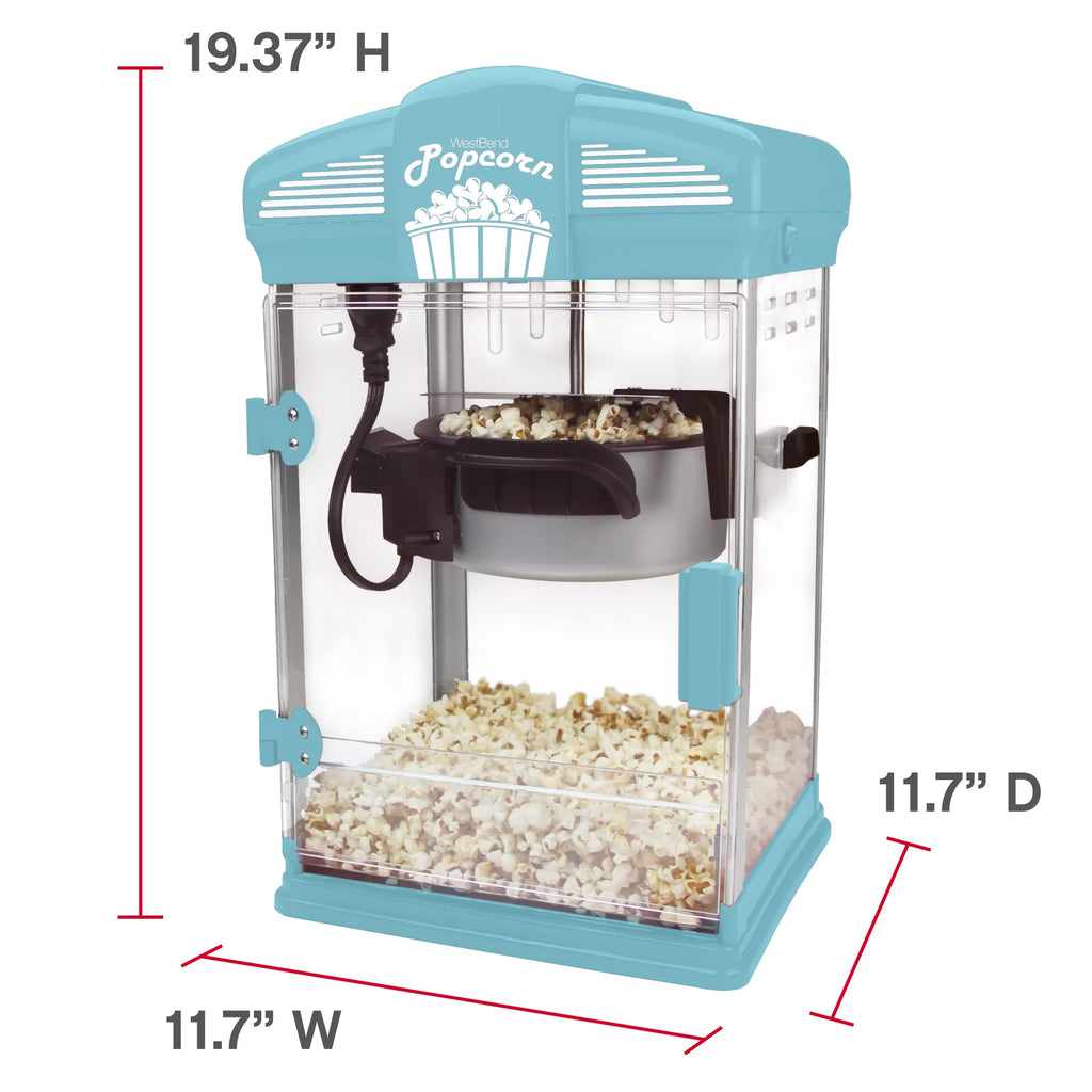 Blue 4-Ounce Popcorn Popper Machine with Nonstick Kettle M5347