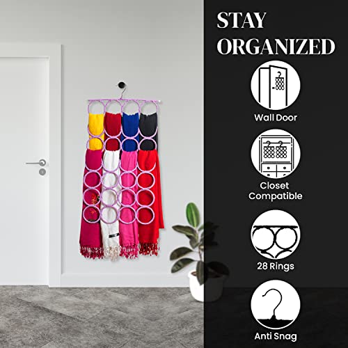 Black Scarf Hanger with 28 Rings P20742