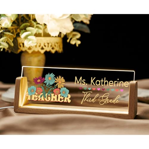 Teacher Desk Name Acrylic LED Light N3552