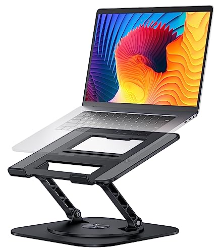 Black Adjustable Foldable Laptop Stand with 360 Rotating Base V654072