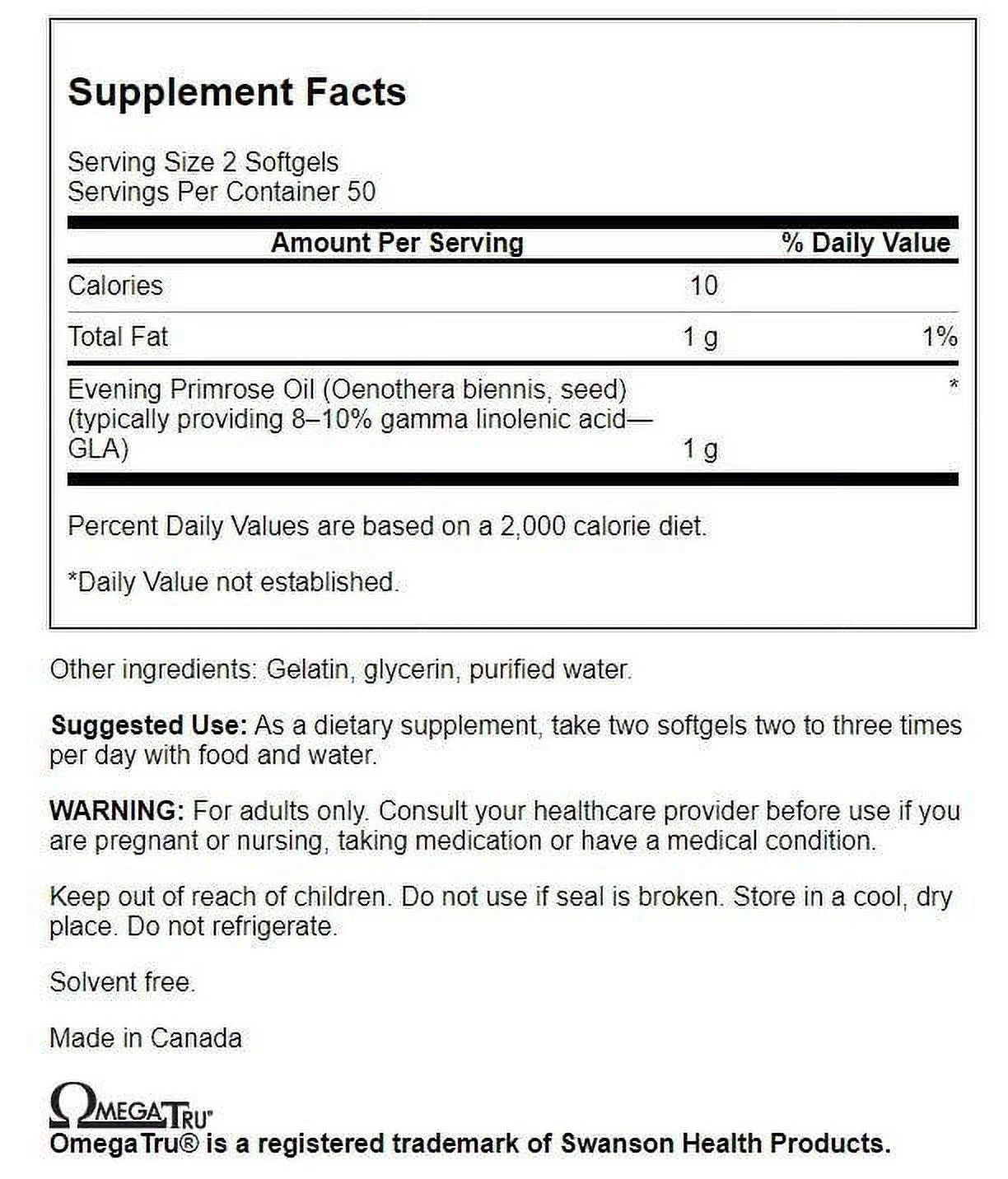 Evening Primrose Oil 500 mg 100 Sgels 2 Pack J53058