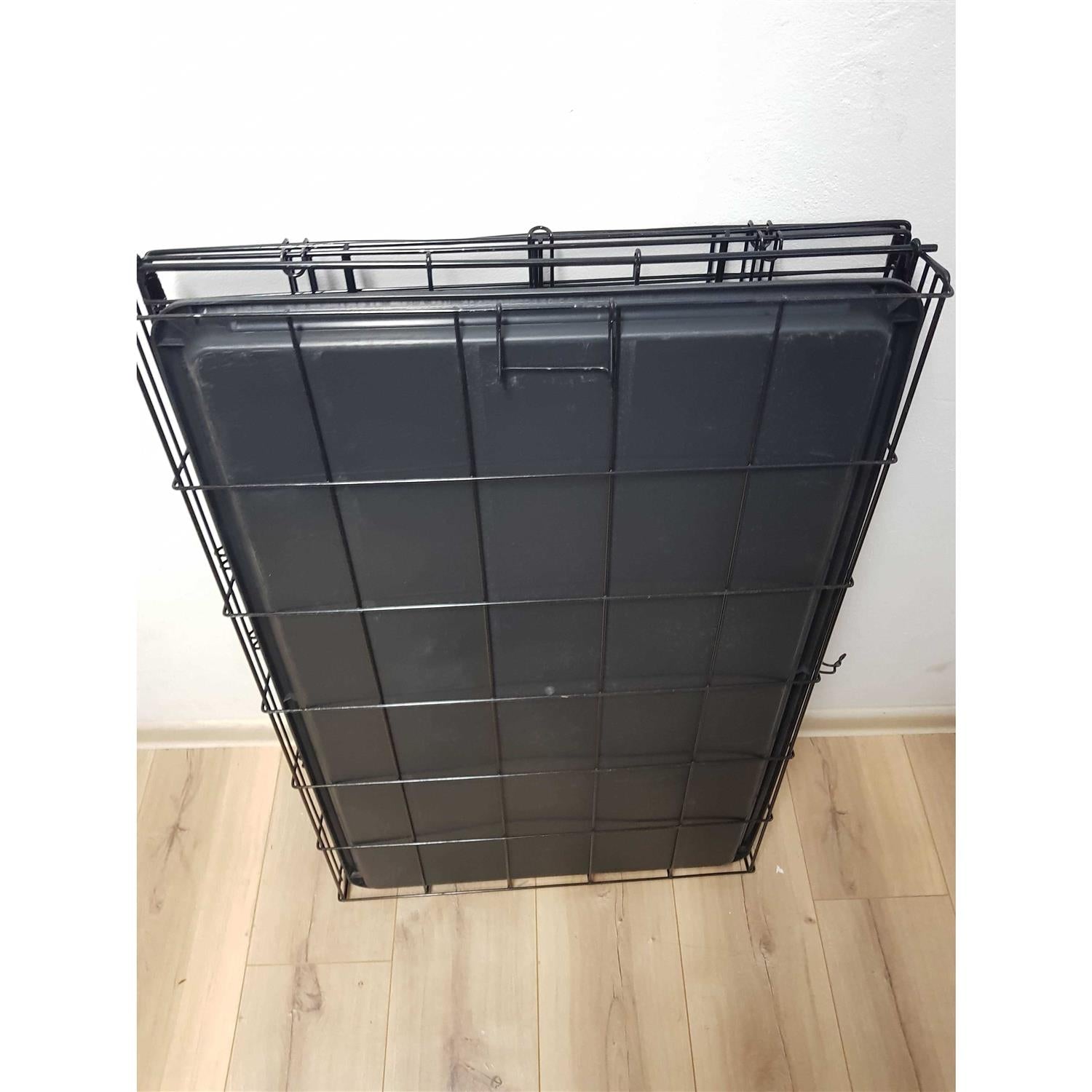 Foldable Metal Wire Dog Crate with Tray W54442