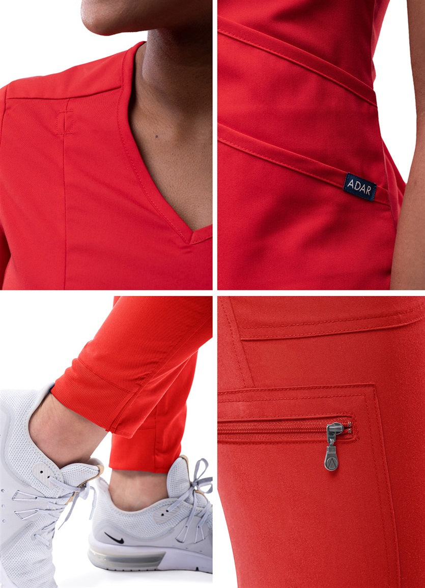 Modern V-Neck Scrub Top & Yoga Jogger Scrub Pants V3736