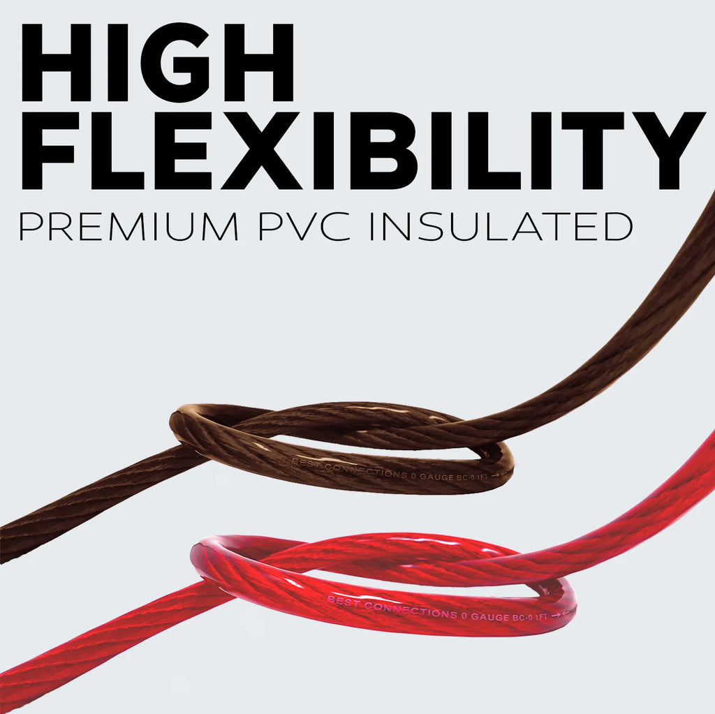 8Ga 25ft each Black/Red Translucent Car Power Ground Wire 50ft S19586