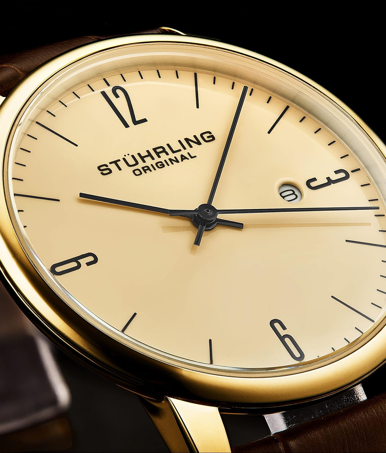 Mens Watch with Calfskin Leather Strap and Date H16079