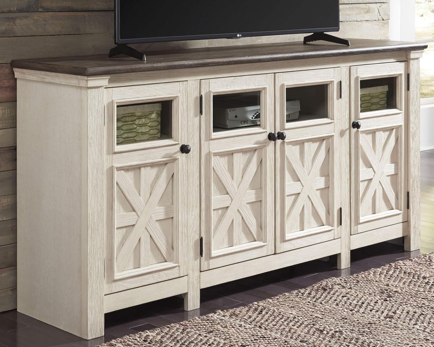 Whitewash Farmhouse TV Stand Z502
