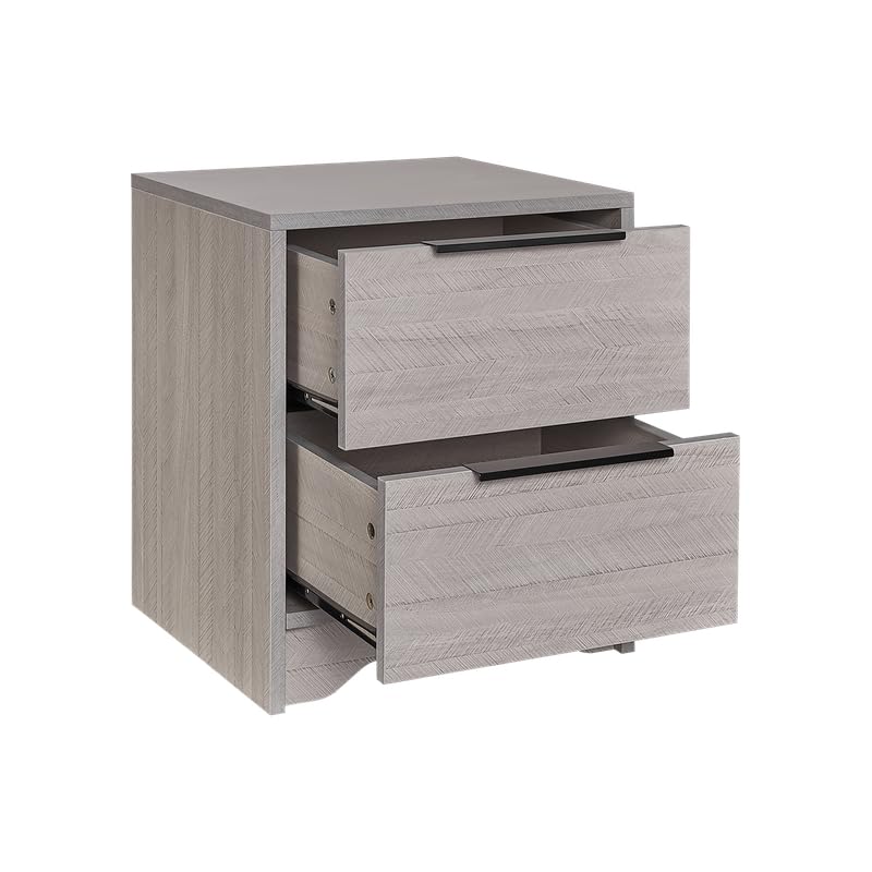 Antique Gray 2-Drawer Wooden Nightstand M122535
