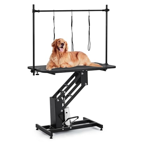 Hydraulic Dog Grooming Table, Heavy Duty, Max Load 350Lbs, WHITE K1403