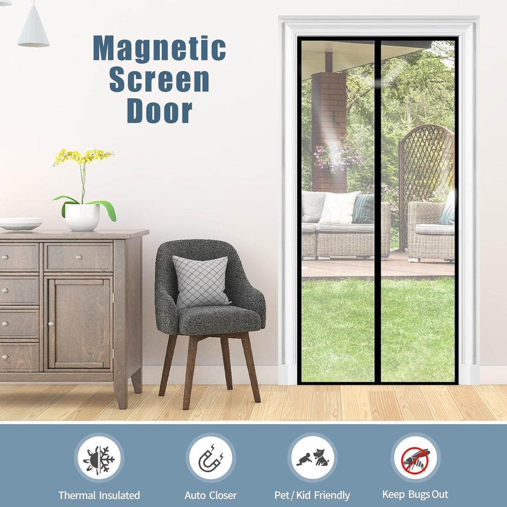 Magnetic Thermal Insulated Door Curtain, Fits Doors Up to 34" x 80" V302