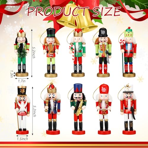 10 Pcs Wooden Nutcracker Ornaments 5 Inch T1031