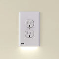 White Duplex LED Night Light Wall Plate Y576243