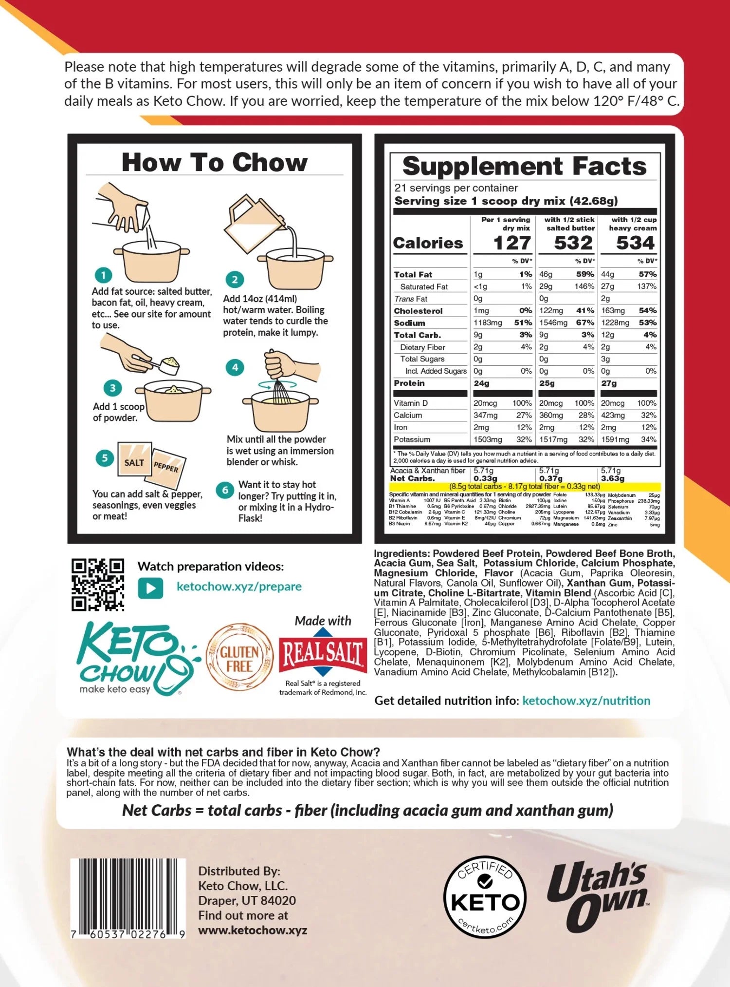 Keto Chow Go Pack 21 singles Soup I853