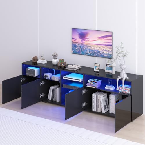 Black High Glossy LED TV Stand L511