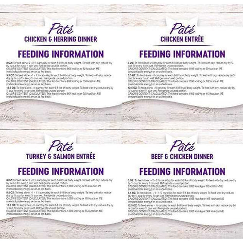 12 Pack Canned Cat Wet Food Pate Variety Pack T423