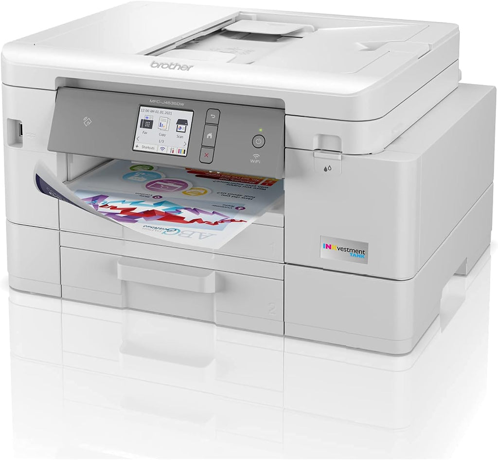 Color Inkjet Printer with NFC, Auto 2-Sided Printing, Print Scan Copy Fax, Wireless, White G883817