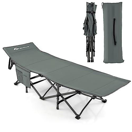 Blue Folding Camping Cot with Carry Bag H6520