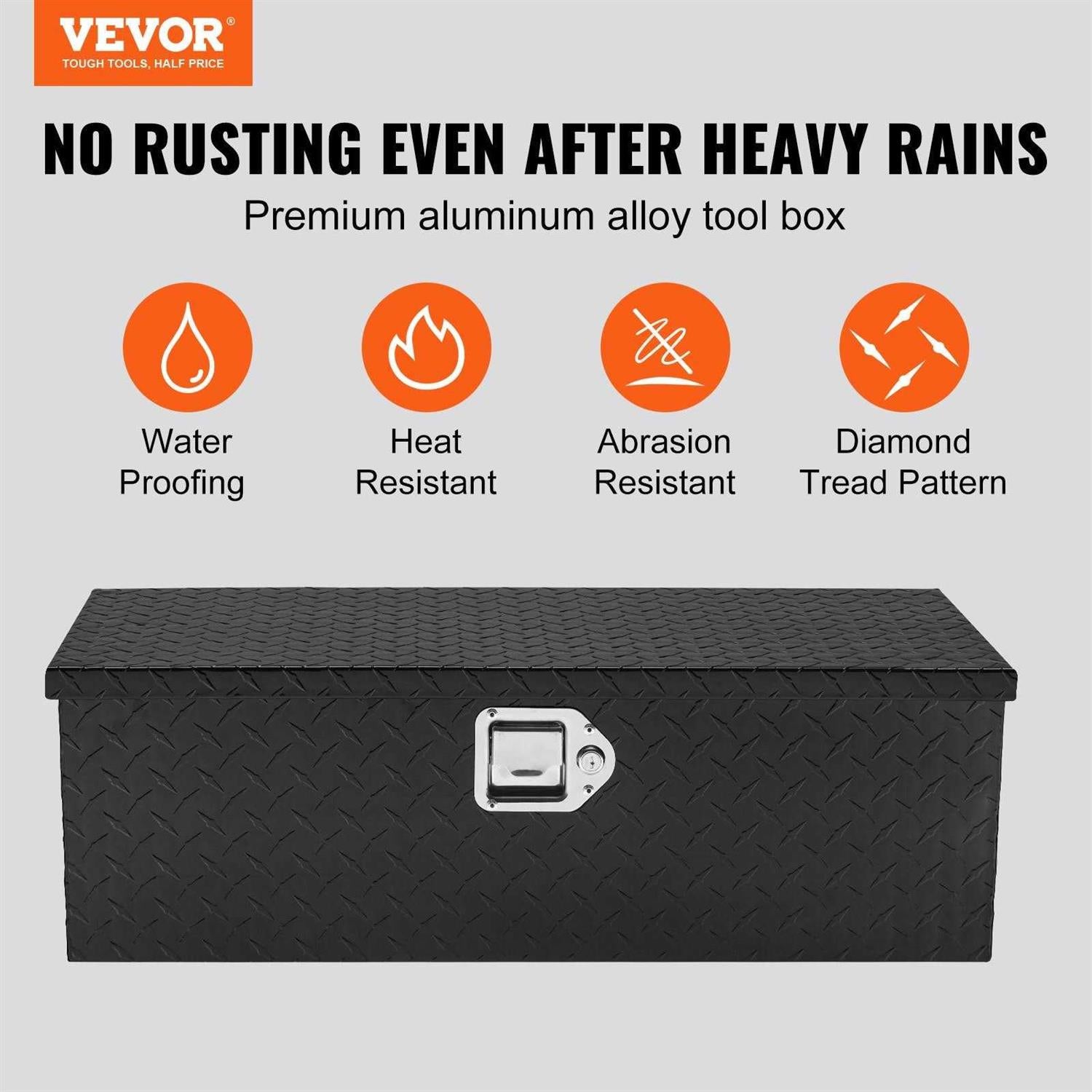 Heavy Duty Aluminum Truck Bed Tool Box with Lock Keys S8327
