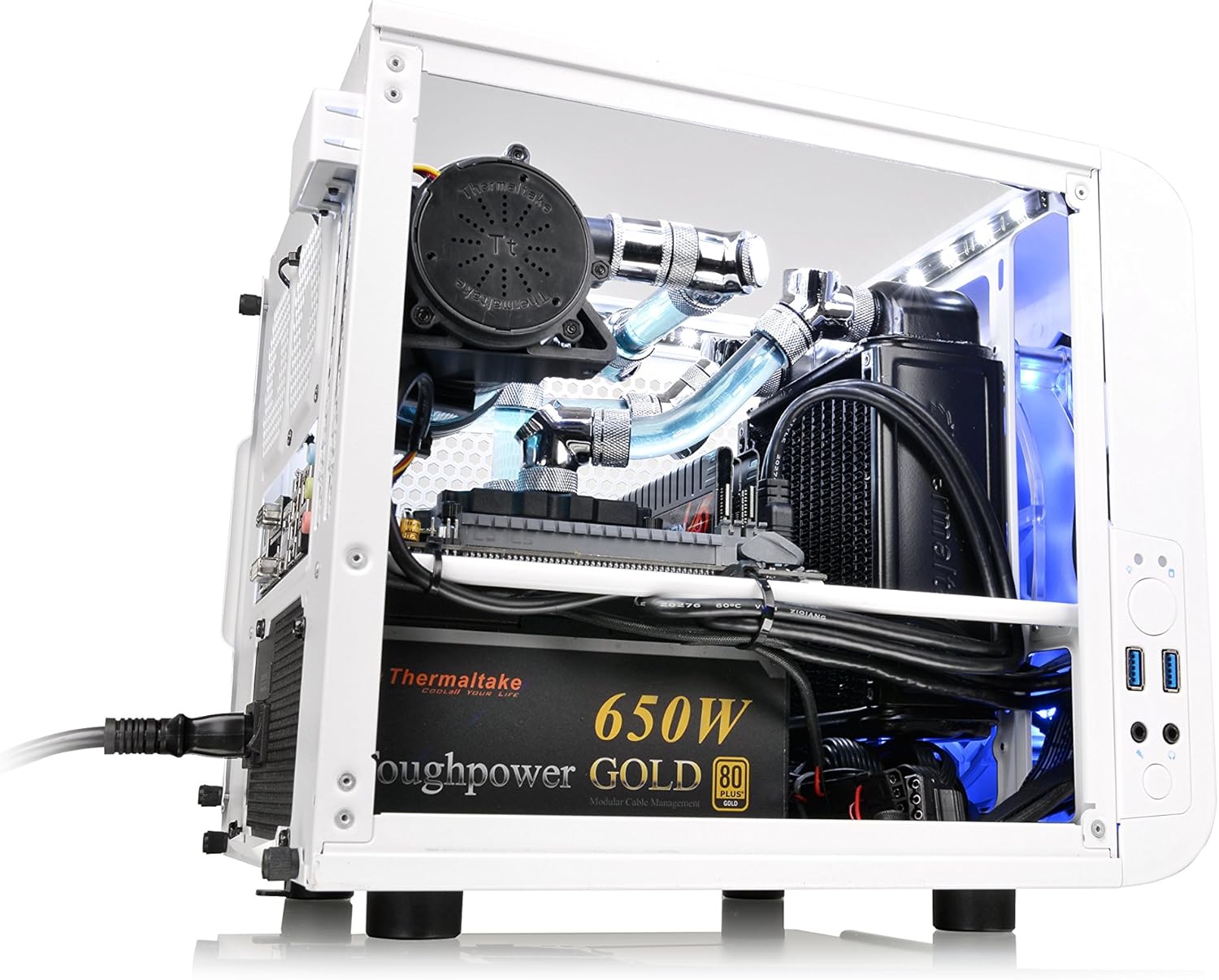 White Mini ITX Cube Computer Chassis Y597360