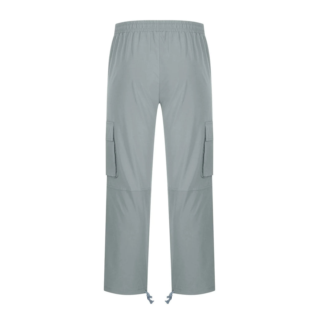 Mens Cargo Sweat Pants Relaxed Fit Baggy Joggers with Zipper Pockets R2667