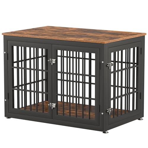 Natural and White Extra Large Wooden Dog Crate Furniture E560