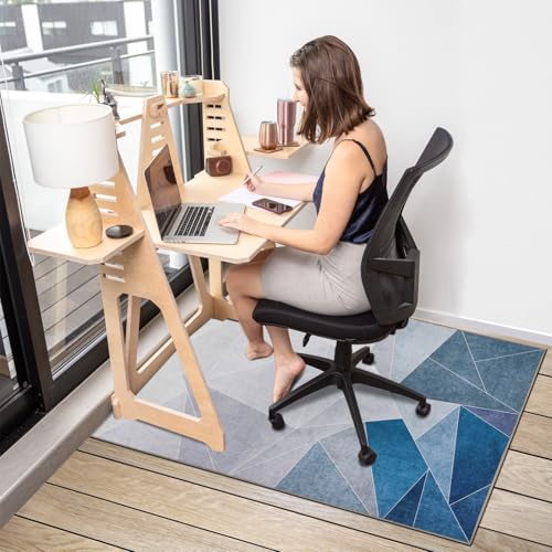 Black Blue 36"x48" Desk Chair Mat L688332