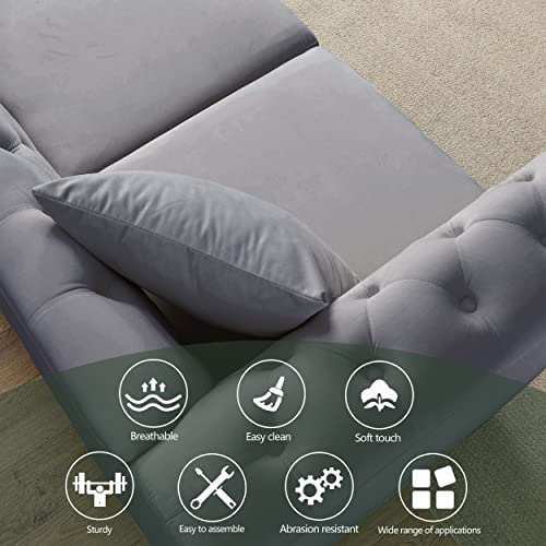 Beige Velvet 3 Seater Sofa Q54183