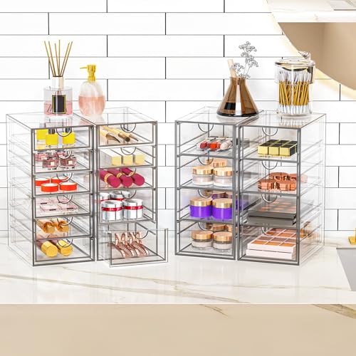 19 Drawer Clear Acrylic Makeup Organizer P332047