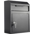 Extra Large Metal Wall Mount Locking Deposit Drop Box Safe (Black) J819