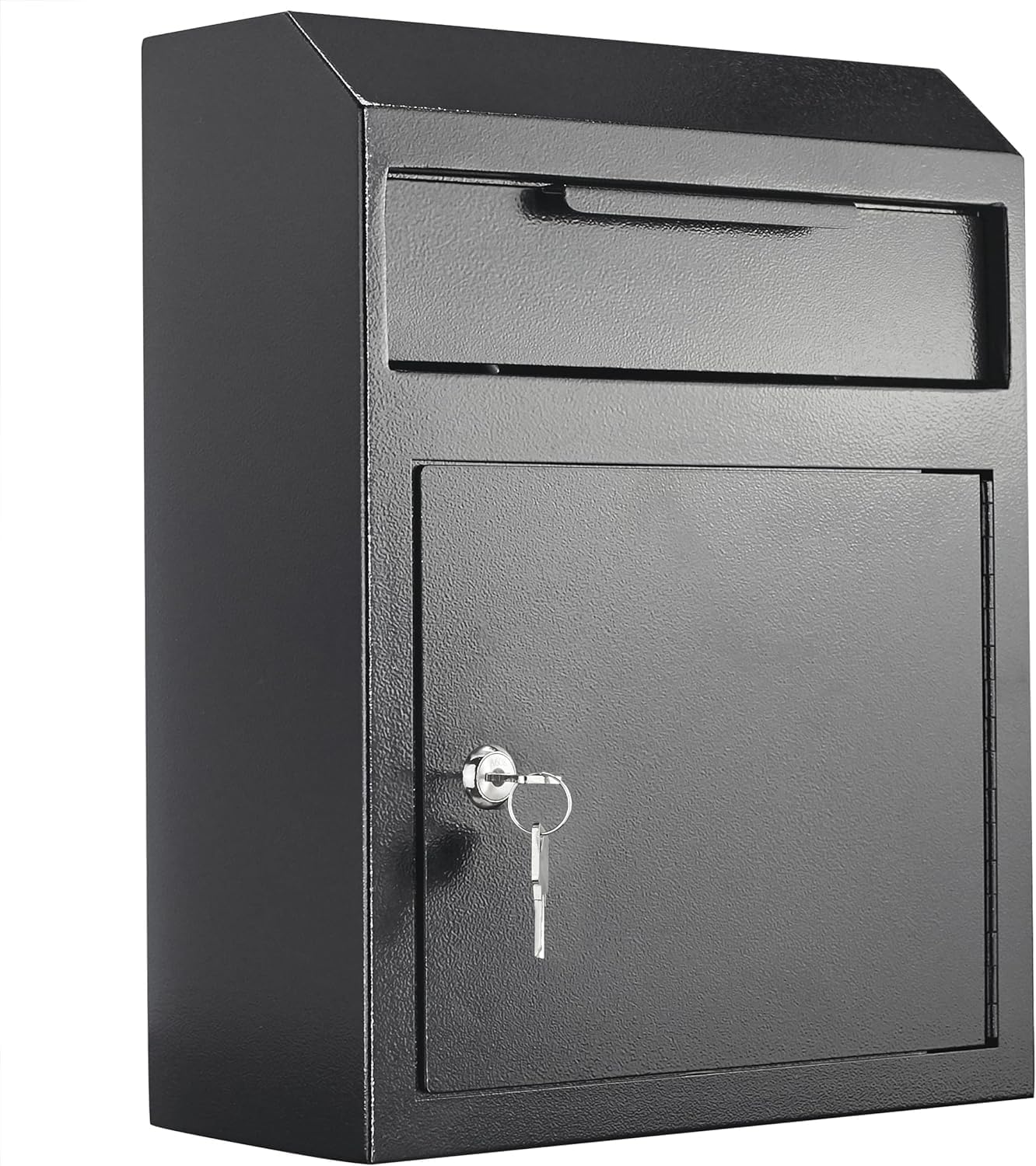 Extra Large Metal Wall Mount Locking Deposit Drop Box Safe (Black) J819