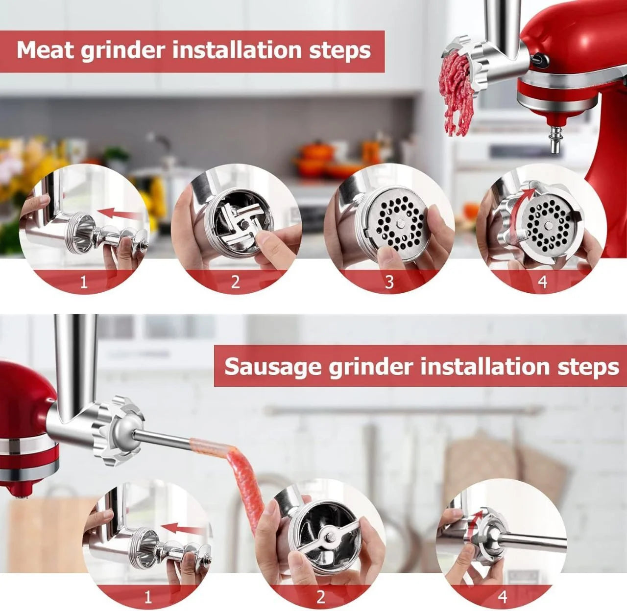 Meat Grinder Attachment for KitchenAid Stand Mixers K6107