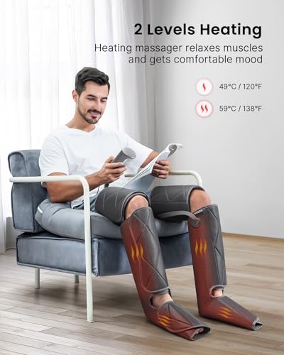 Grey Air Compression Calf Massager with Heat W69842