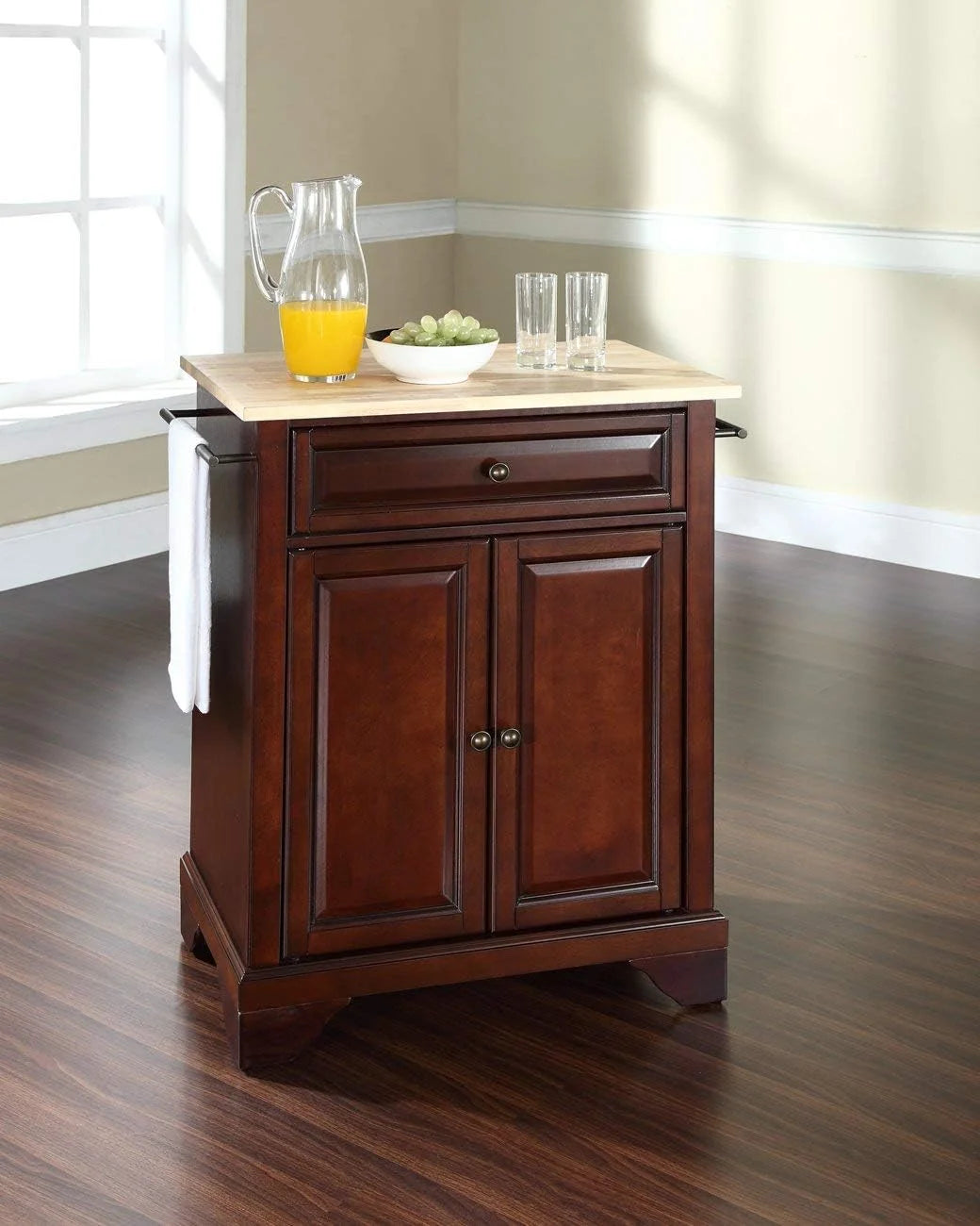 Kitchen Island With Natural Wood Top R11945