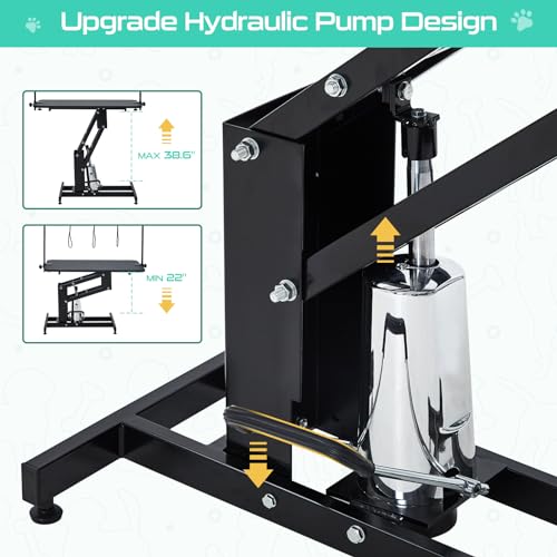 Hydraulic Dog Grooming Table, Heavy Duty, Max Load 350Lbs, WHITE K1403