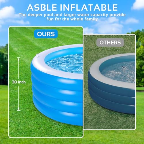 Large Deep Round 70"x30" Inflatable Swimming Pool (Pink) U73616