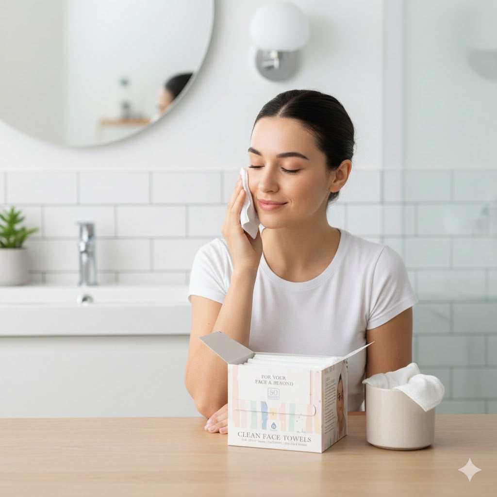 100 XL Clean Facial Towels – Biodegradable, Ultra-Soft & Safe for Sensitive Skin