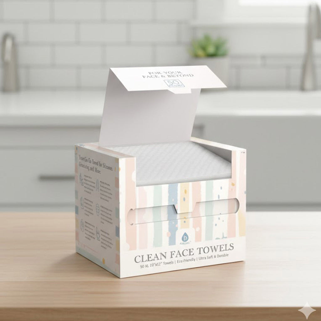 100 XL Clean Facial Towels – Biodegradable, Ultra-Soft & Safe for Sensitive Skin