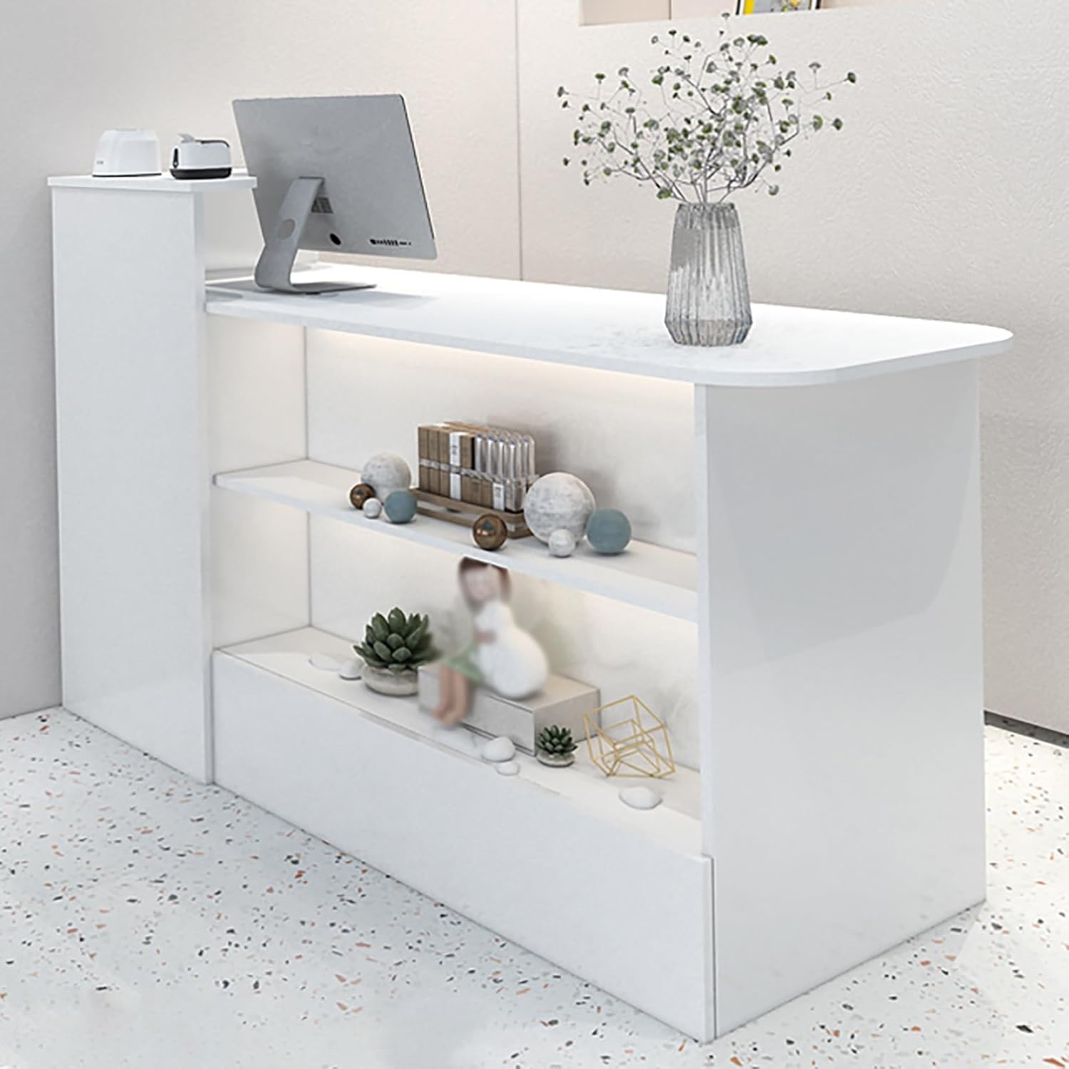 Reception Counter Desk with Lockable Drawers B847057