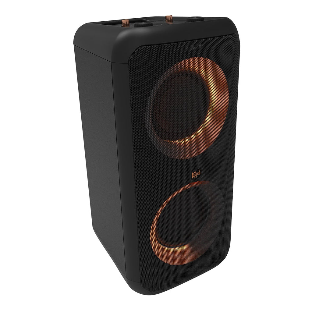 Bluetooth Wireless Party Speaker with Wired Microphone, RGB Lighting, Guitar Input, IPX4 Splash Resistance R821774