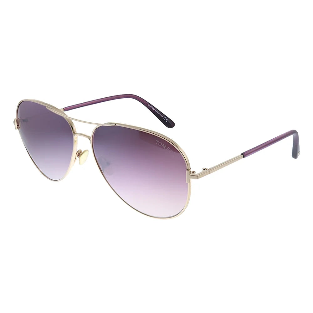 Metal Unisex Aviator Sunglasses Rose Gold 61mm V124