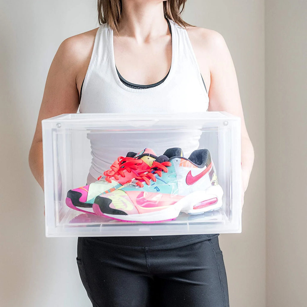 Clear Plastic Stackable Shoe Storage Box (PACK OF 2) E596
