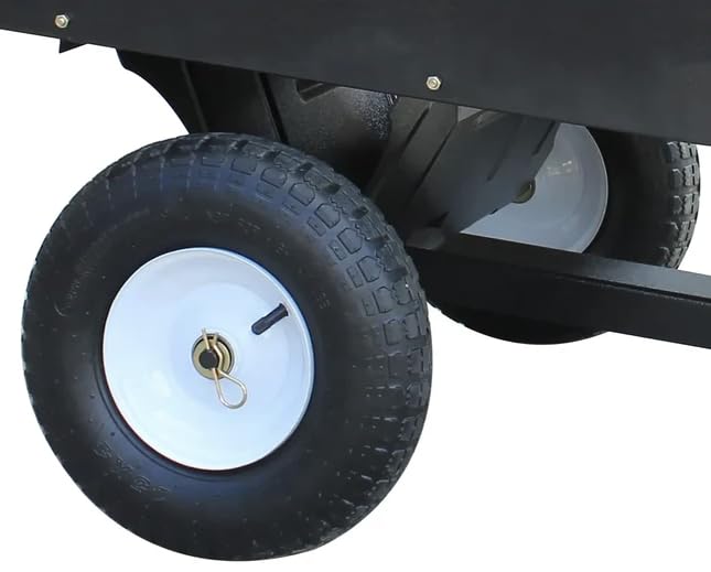 400LB Heavy Duty Steel Dump Cart 10-Cubic Feet Capacity Utility Trailer with Removable Tailgate B6302